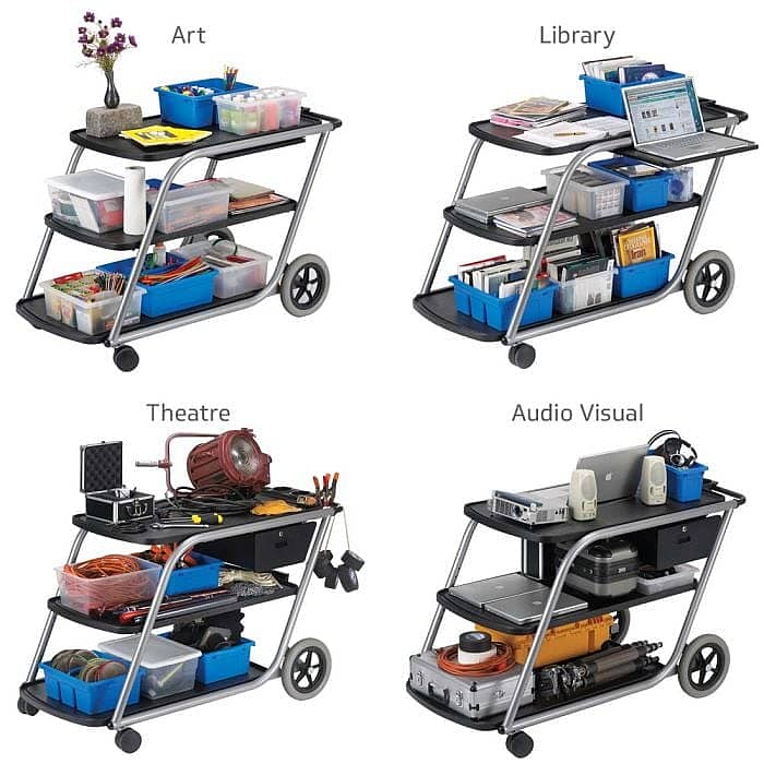 Teacher Taxi Cart with Storage Drawer and Power Strip | J.W. Pepper
