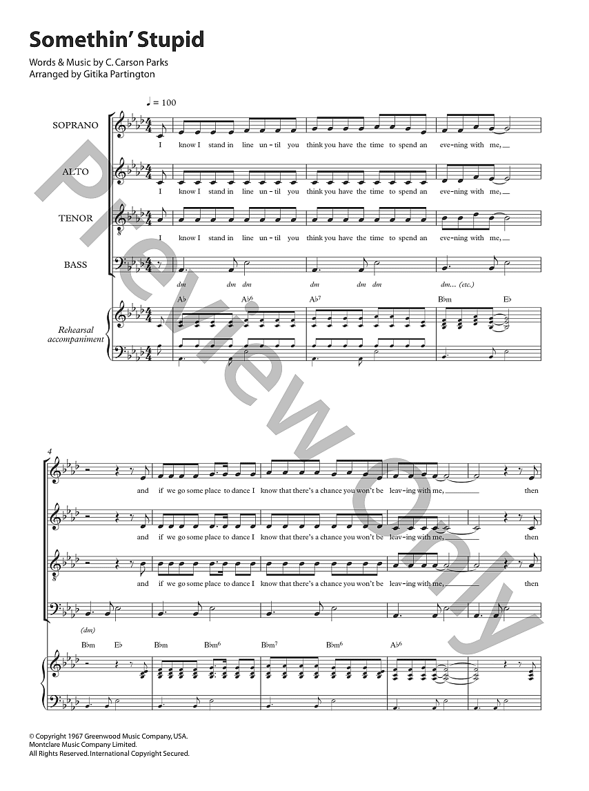 Somethin' Stupid Choral Sheet Music | J.W. Pepper