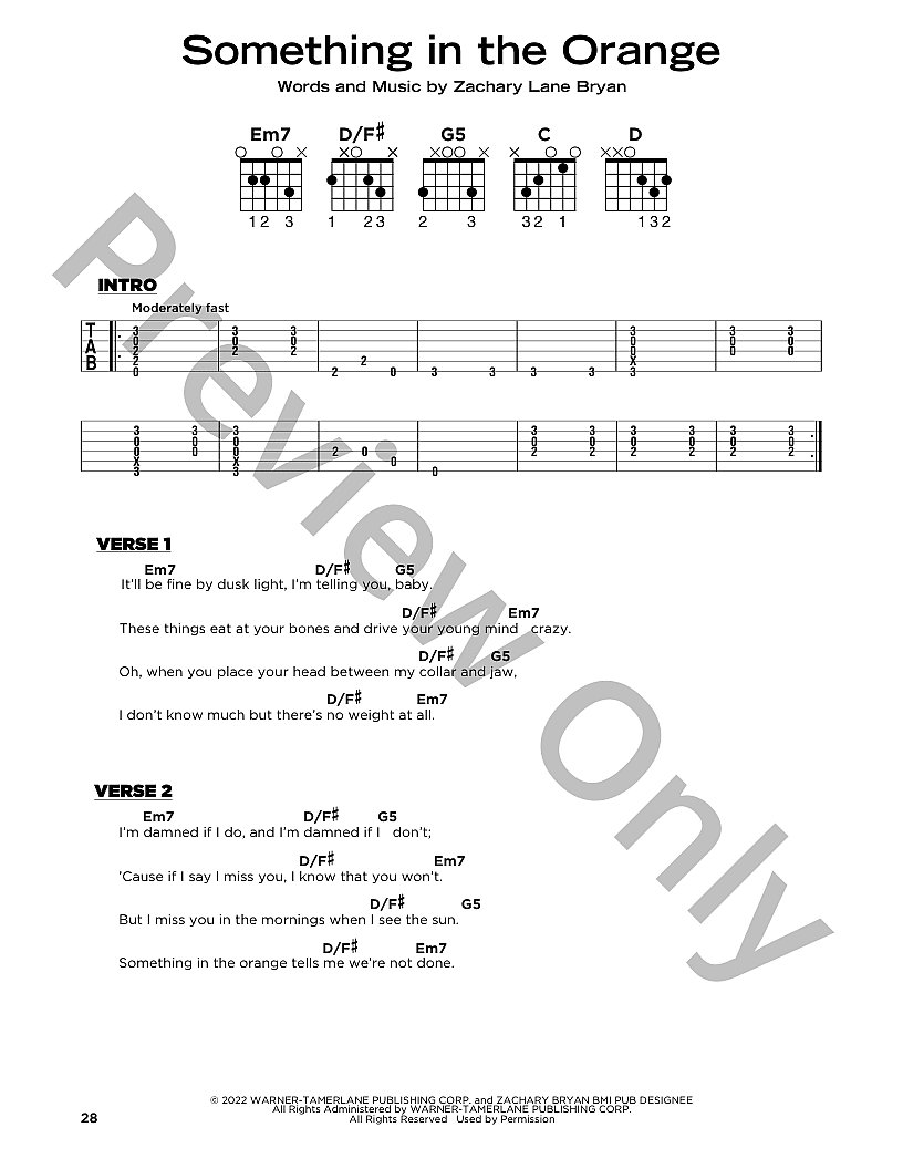 Something In The Orange Guitar/Fretted Sheet Music | J.W. Pepper