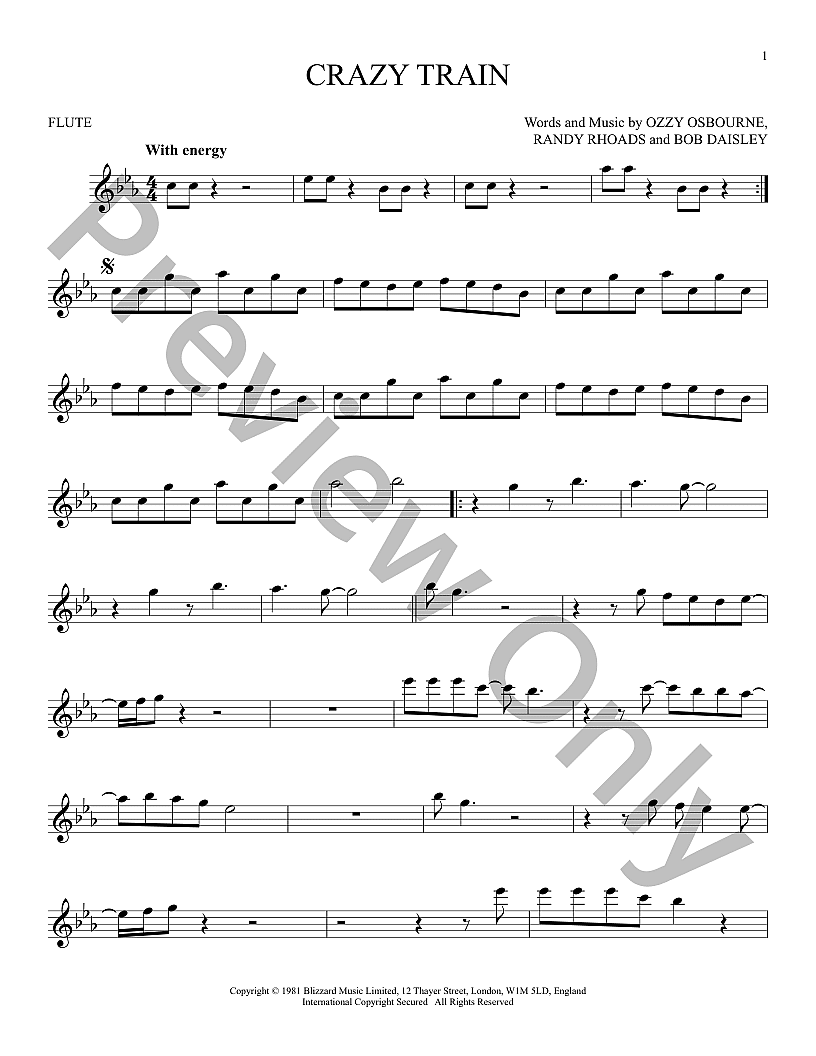 Crazy Train Sheet Music | J.W. Pepper