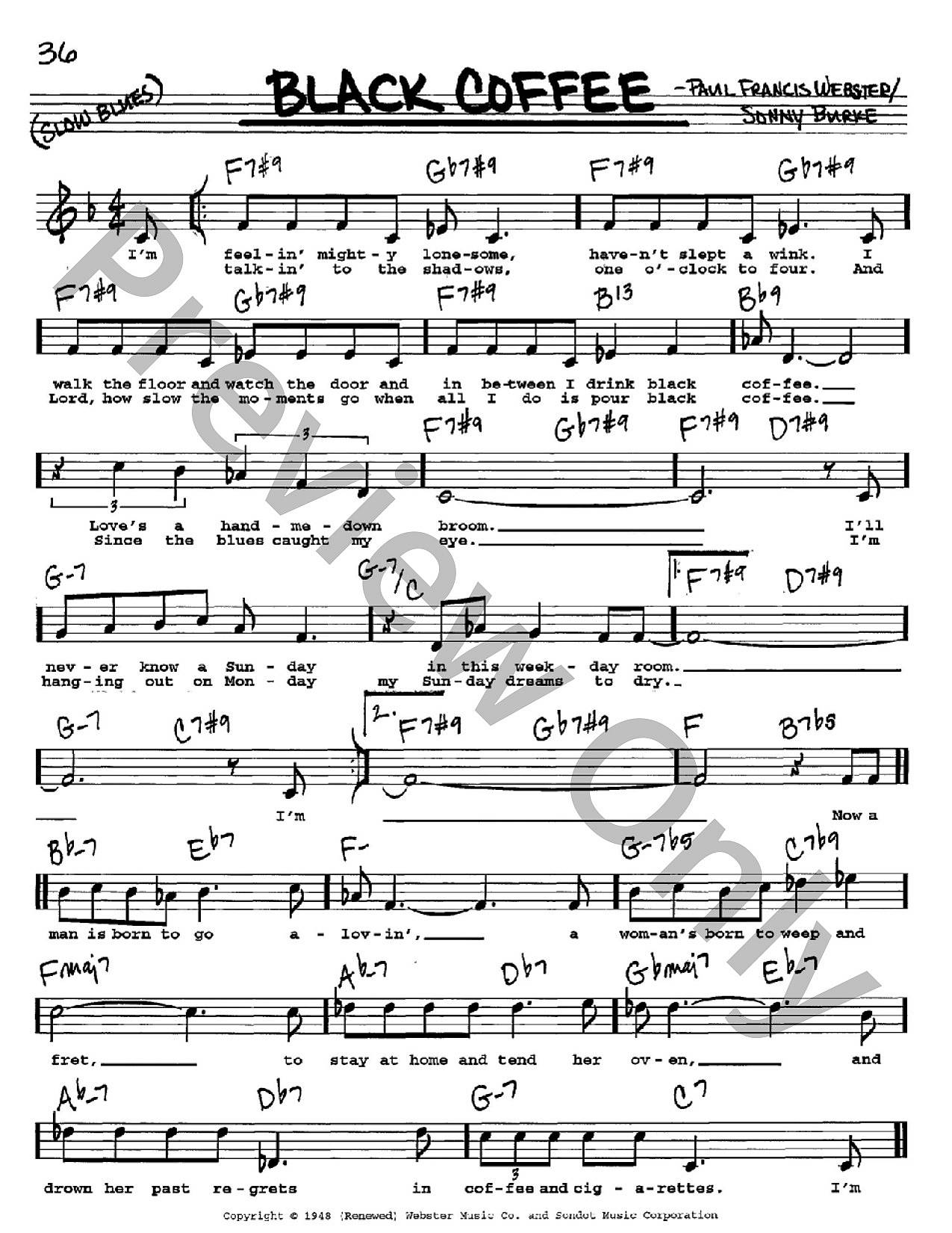 Black coffee ☕︎ページ Black Coffee P/V/G Sheet Music | J.W. Pepper