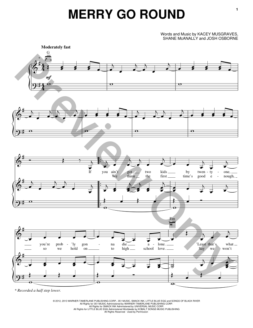 Merry Go Round P/V/G Sheet Music | J.W. Pepper