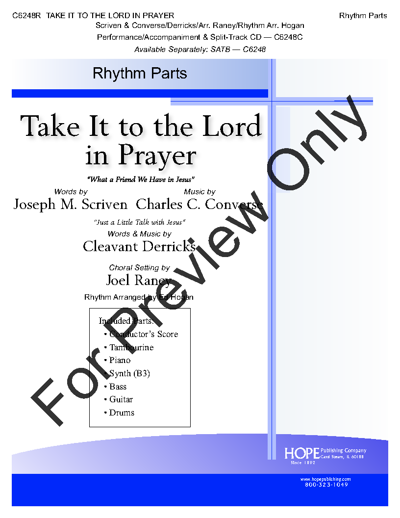 Take It to the Lord in Prayer Choral Sheet Music | J.W. Pepper