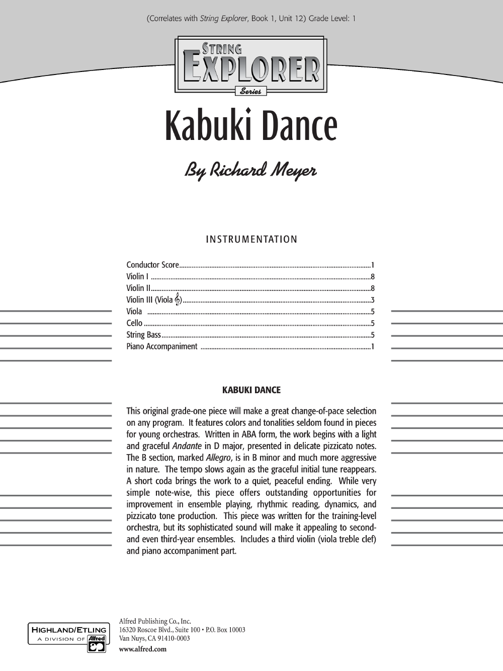 Kabuki Dance Orchestra Sheet Music | J.W. Pepper