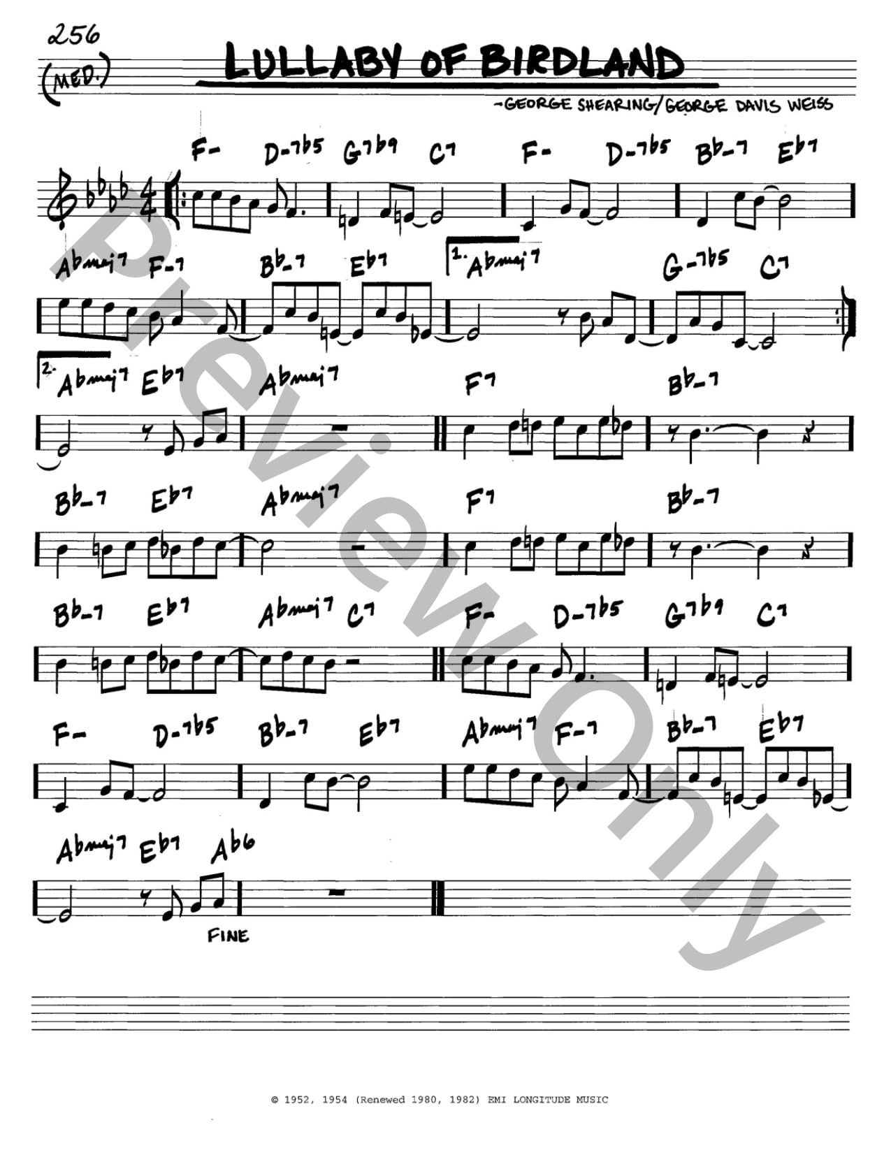 Lullaby of Birdland P/V/G Sheet Music | J.W. Pepper